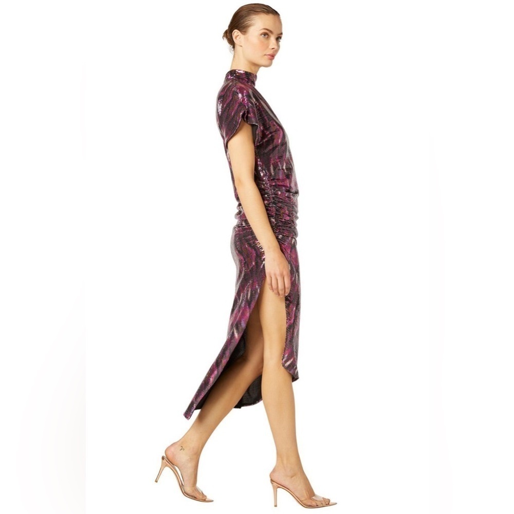 New! MISA Los Angles Divia Sequin Midi Dress in Pink & Purple 🩷 Small NWT! - Picture 5 of 16